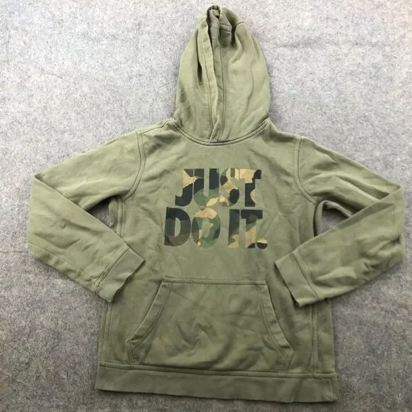 Nike Hoodie Boys XL Green Just Do It Camouflage Youth Kids Sweatshirt * - Picture 1 of 12